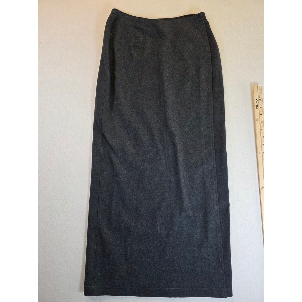 Newport News Wrap Skirt Women's 8 Charcoal Gray Easy Style Maxi Professional Vtg